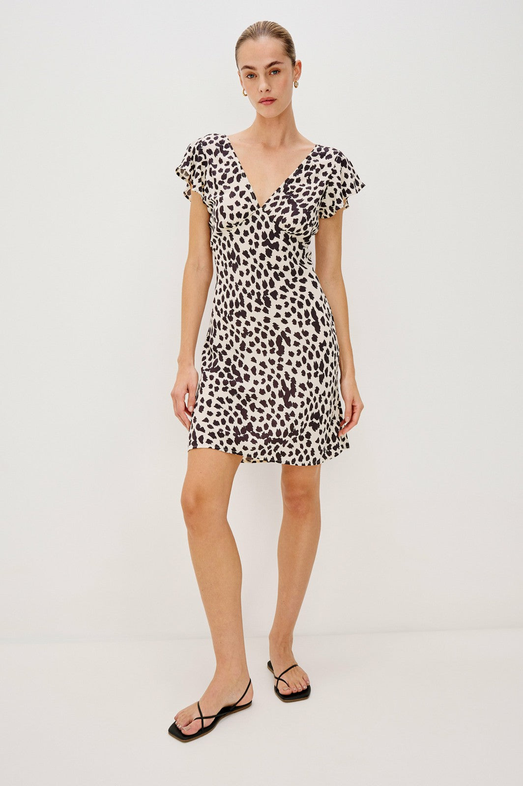 GIGI DRESS - TAUPE SPOTTED| Rails online