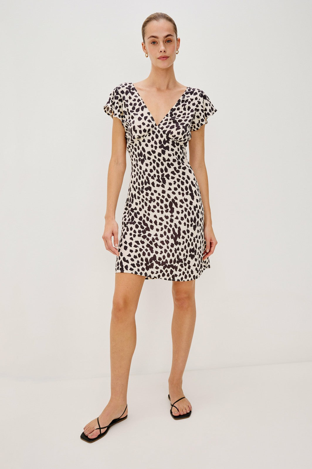 GIGI DRESS - TAUPE SPOTTED| Rails online