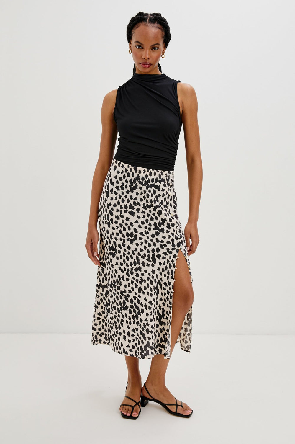 HEPBURN SKIRT - TAUPE SPOTTED| Rails US