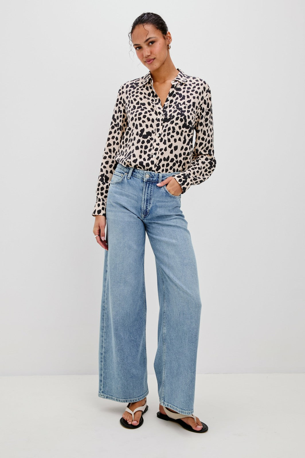 JOSEPHINE SHIRT - TAUPE SPOTTED| Rails sale