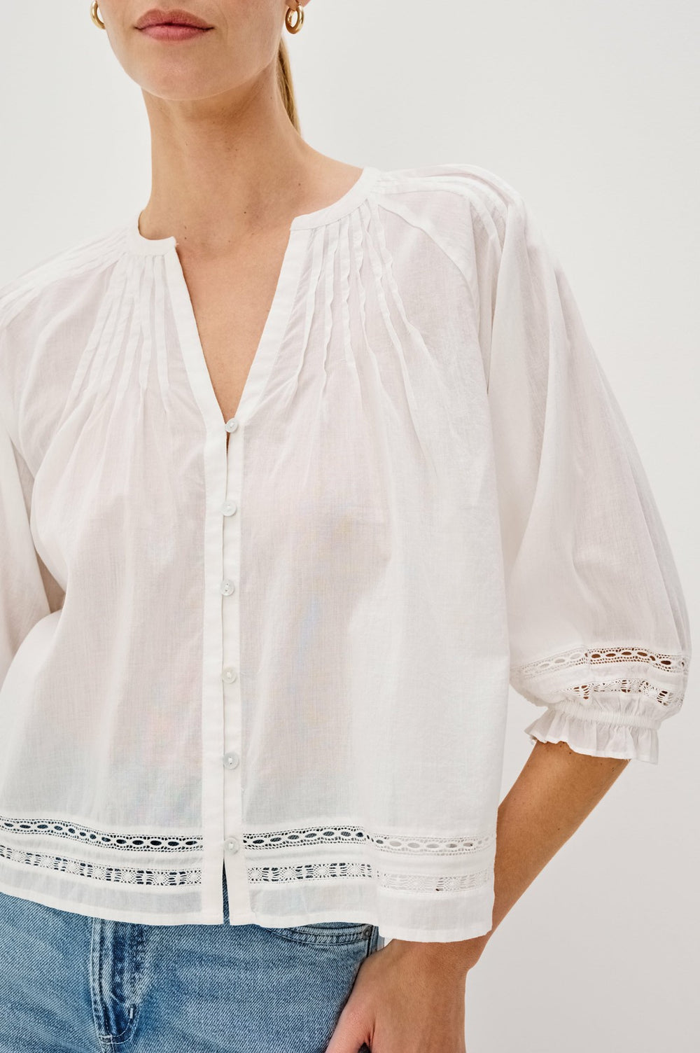LILAH TOP - WHITE LACE DETAIL| Rails on sale