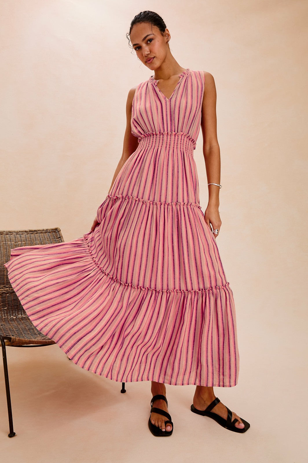 LOULOU DRESS - CABANA STRIPE| Rails outlet