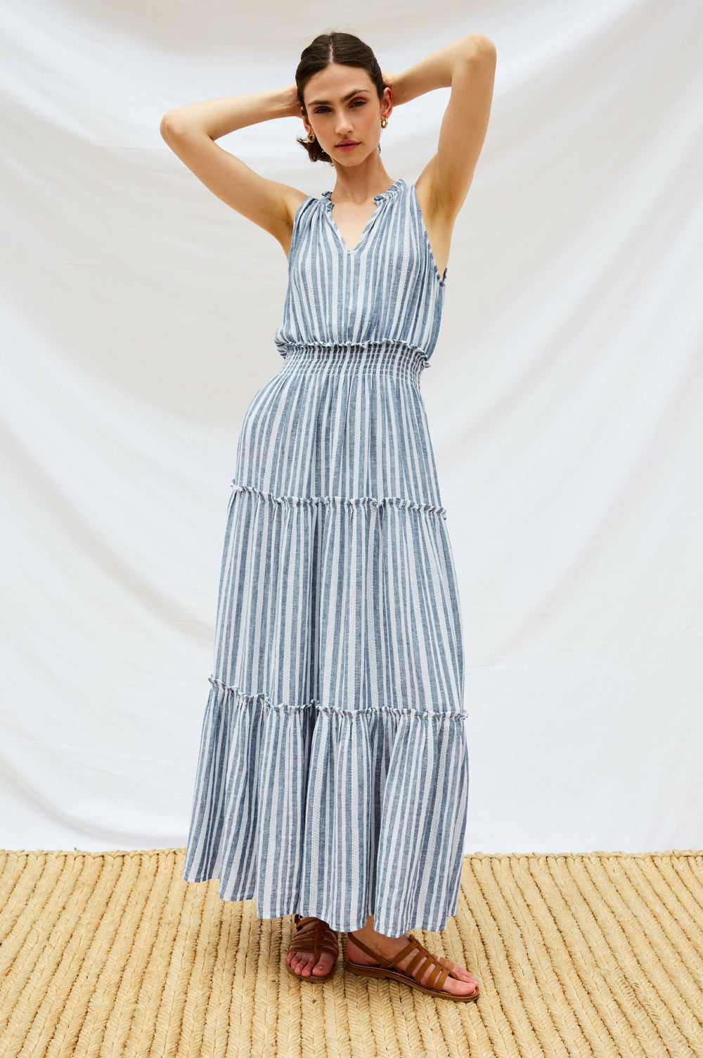 LOULOU DRESS - JALISCO STRIPE| Rails outlet