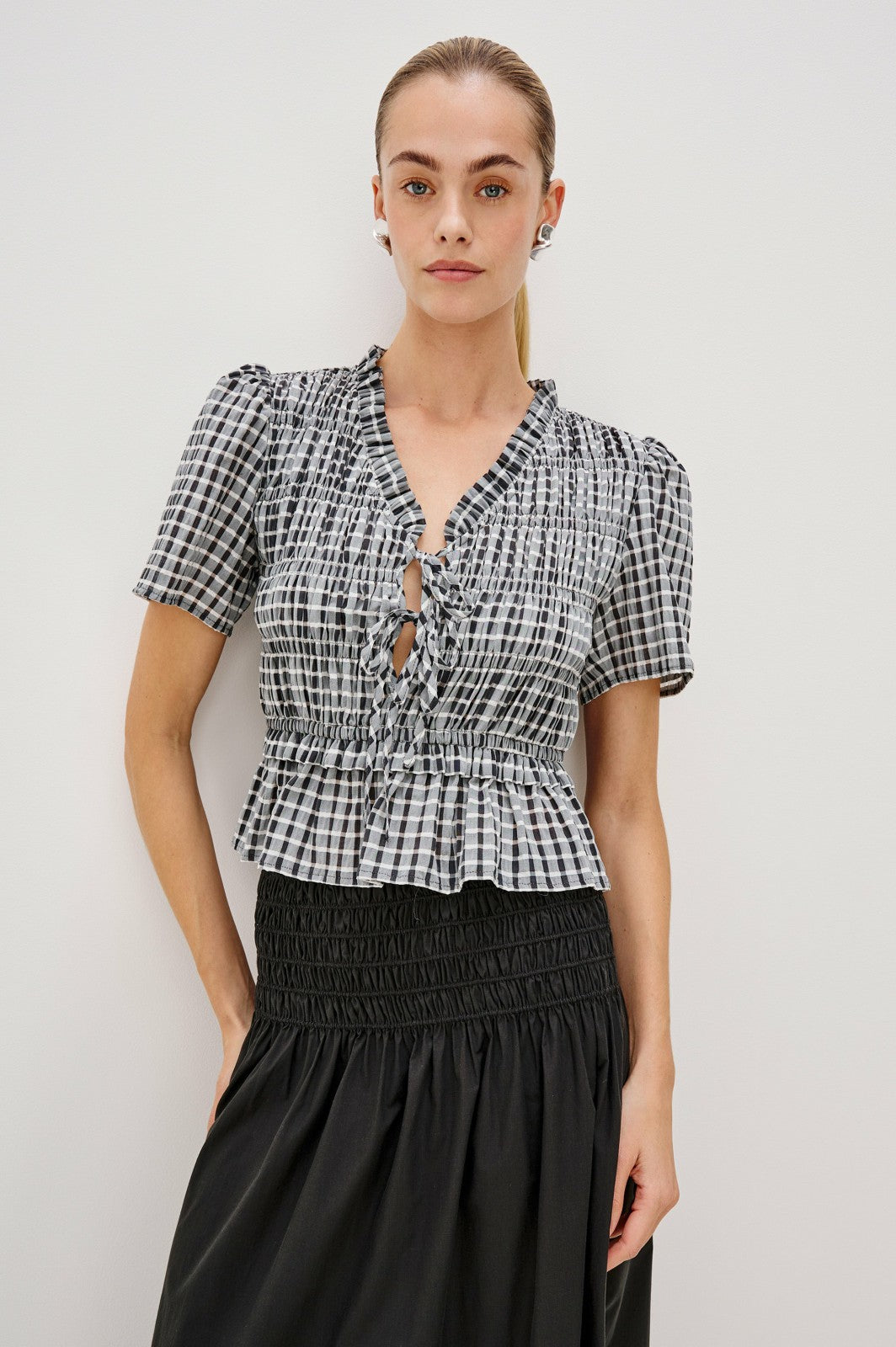 PORTIA TOP - ASH SEERSUCKER| Rails for sale