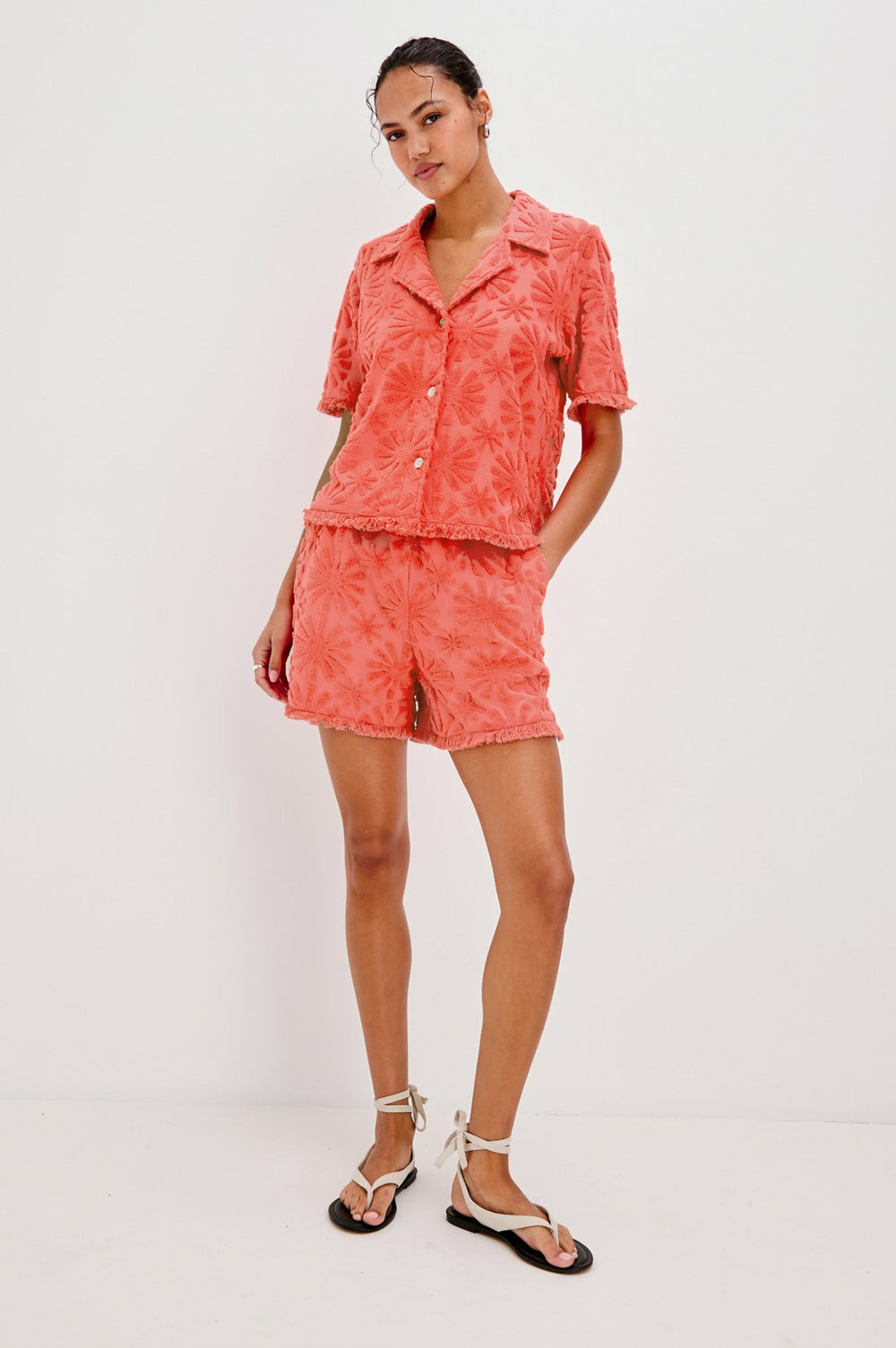 TIFF SHIRT - RED SUNBURST JACQUARD| Rails sale