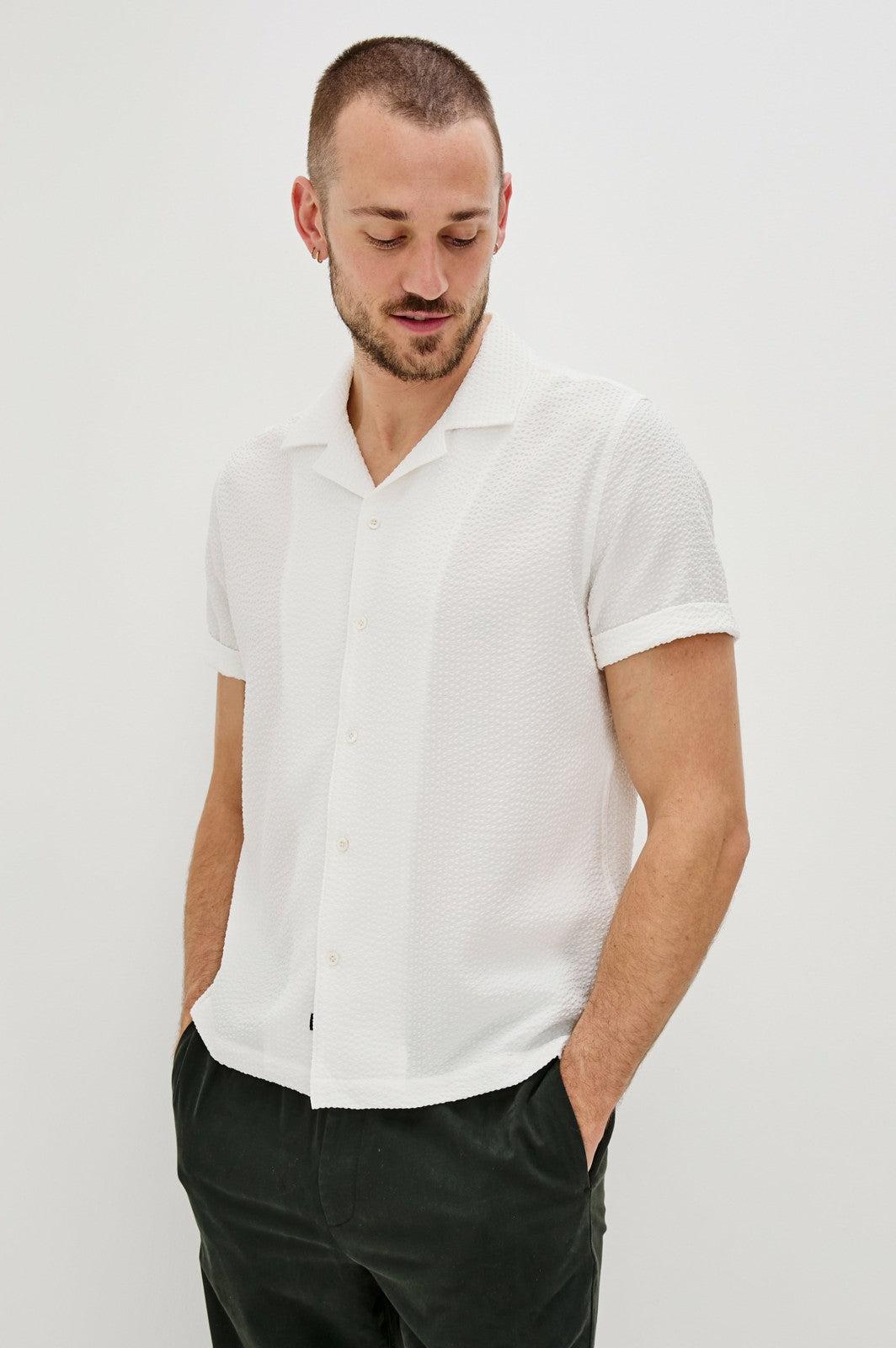 AMALFI SHIRT - WHITE SEERSUCKER| Rails discount