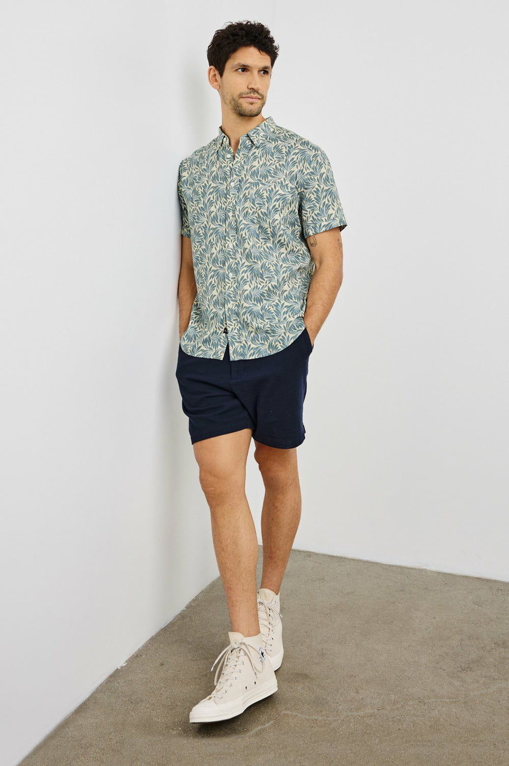 CARSON SHIRT - ECRU BANANA LEAF| Rails sale
