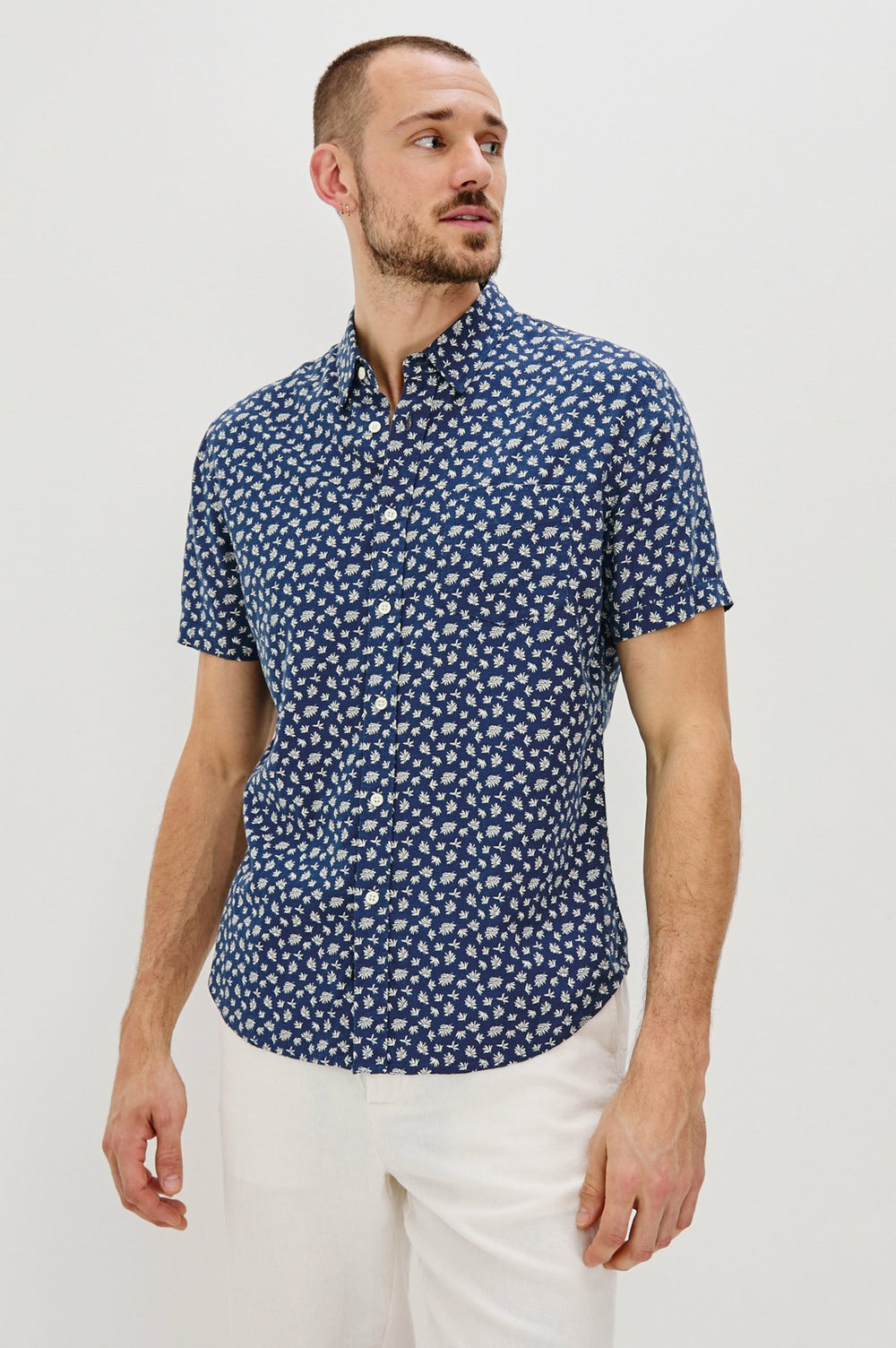 CARSON SHIRT - NERVOUS LEAF BLUE| Rails for sale