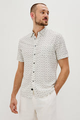 CARSON SHIRT - NERVOUS LEAF WHITE| Rails near me