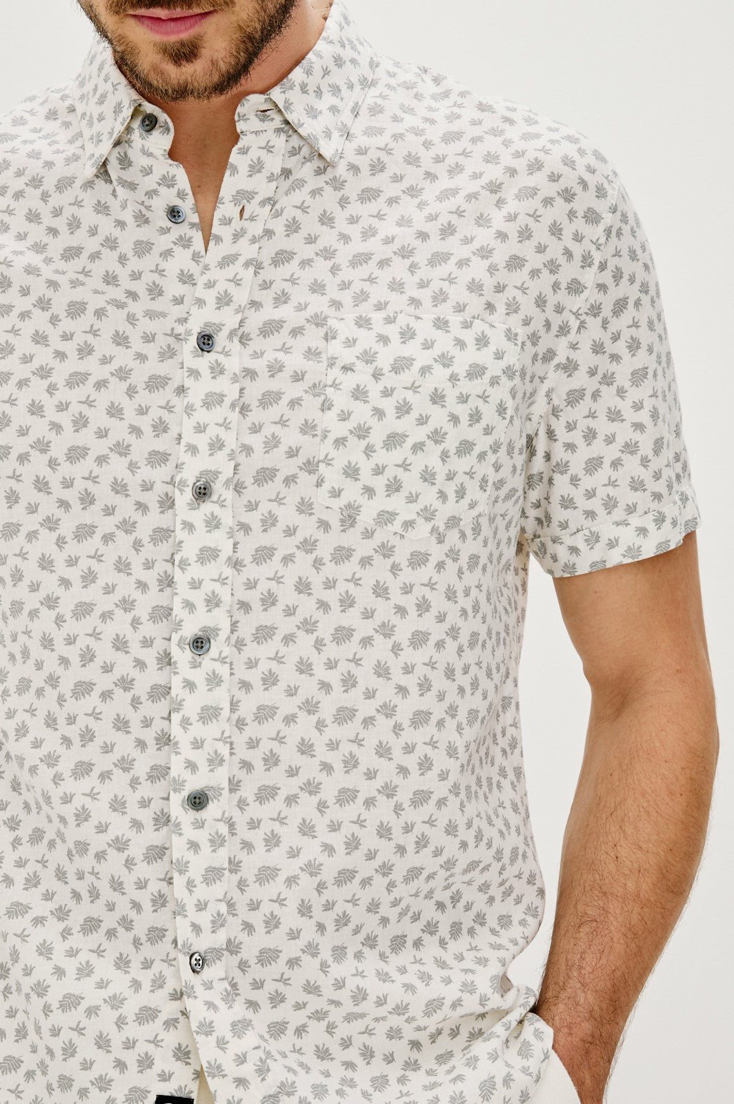 CARSON SHIRT - NERVOUS LEAF WHITE| Rails near me