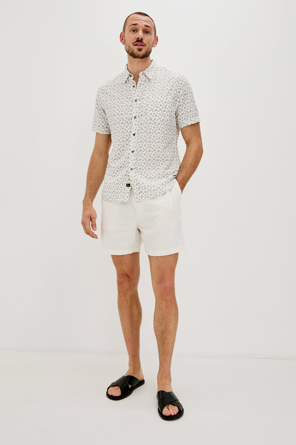 CARSON SHIRT - NERVOUS LEAF WHITE| Rails near me