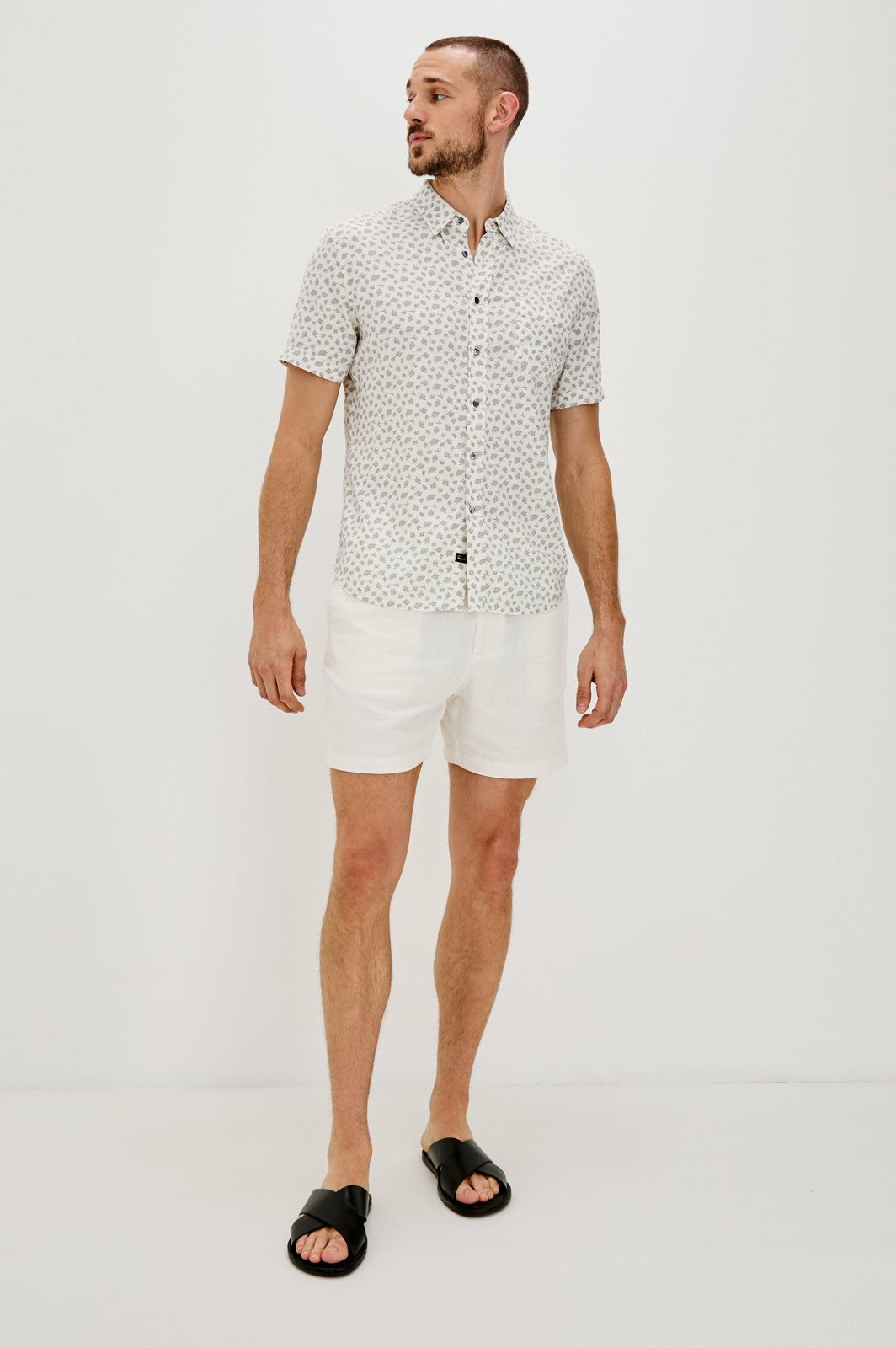 CARSON SHIRT - NERVOUS LEAF WHITE| Rails near me