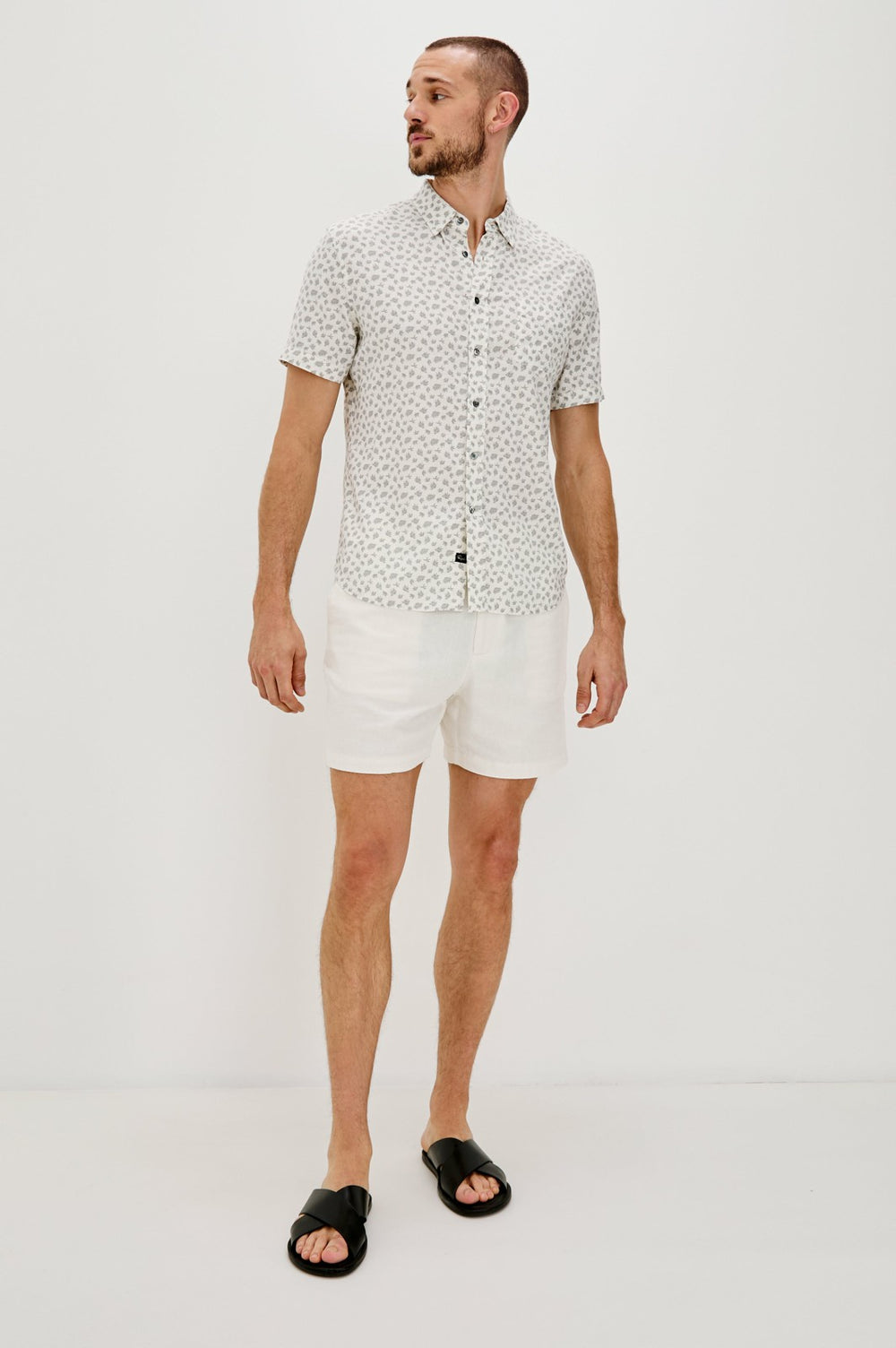 CARSON SHIRT - NERVOUS LEAF WHITE| Rails near me