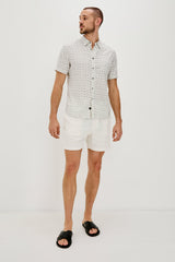 CARSON SHIRT - NERVOUS LEAF WHITE| Rails near me