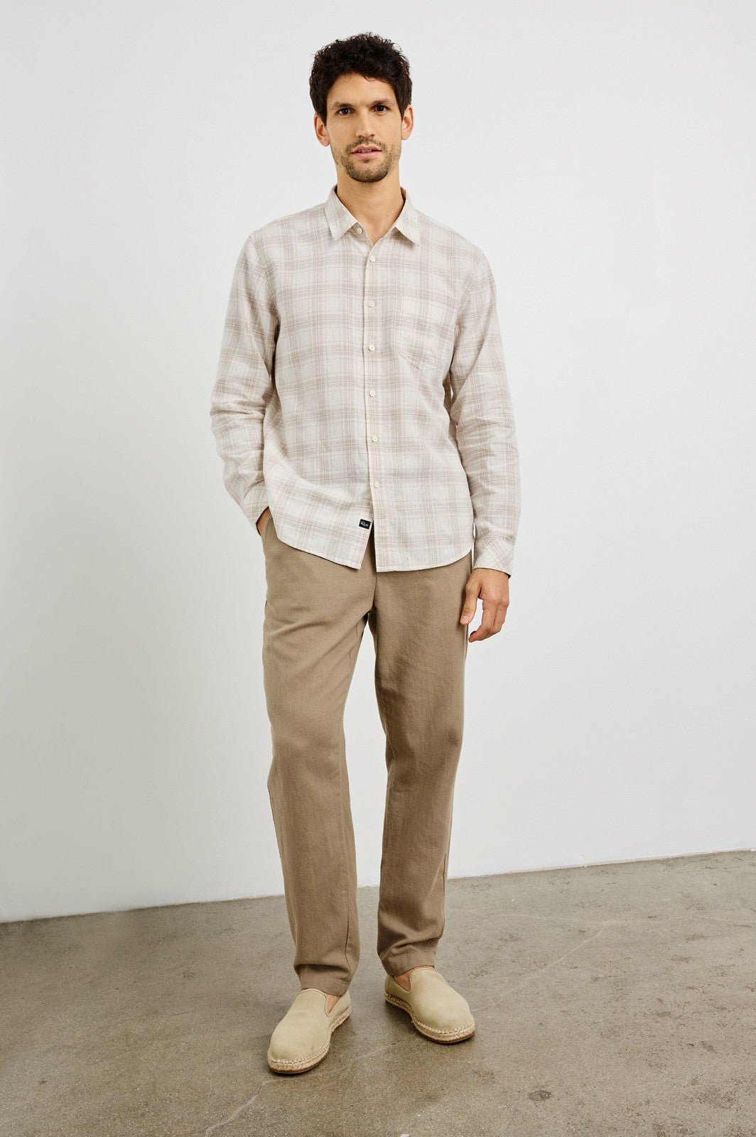 CLYDE SHIRT - SEA OAT WHITE| Rails sale