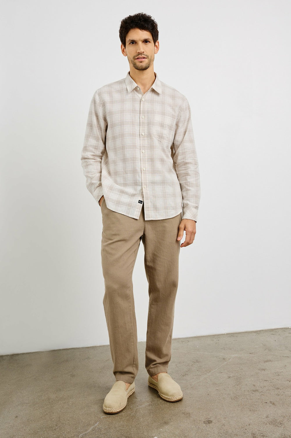CLYDE SHIRT - SEA OAT WHITE| Rails sale