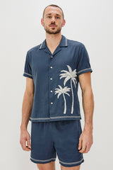 GIBSON SHIRT - NAVY WHITE PALM| Rails sale