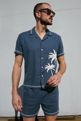GIBSON SHIRT - NAVY WHITE PALM| Rails sale