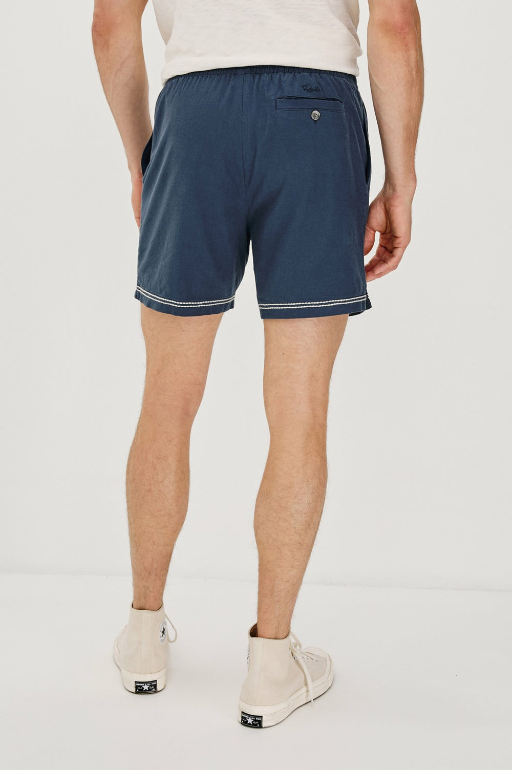 HUDSON SHORT - NAVY WHITE PALM| Rails online