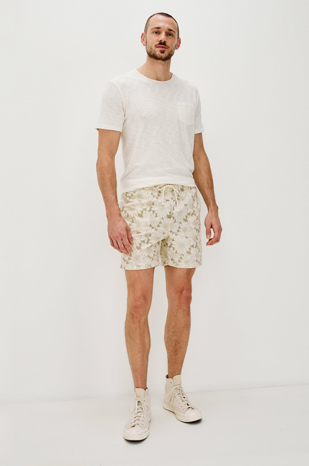 LOGAN SHORT - KHAKI WHITE SUNFLOWER| Rails discount