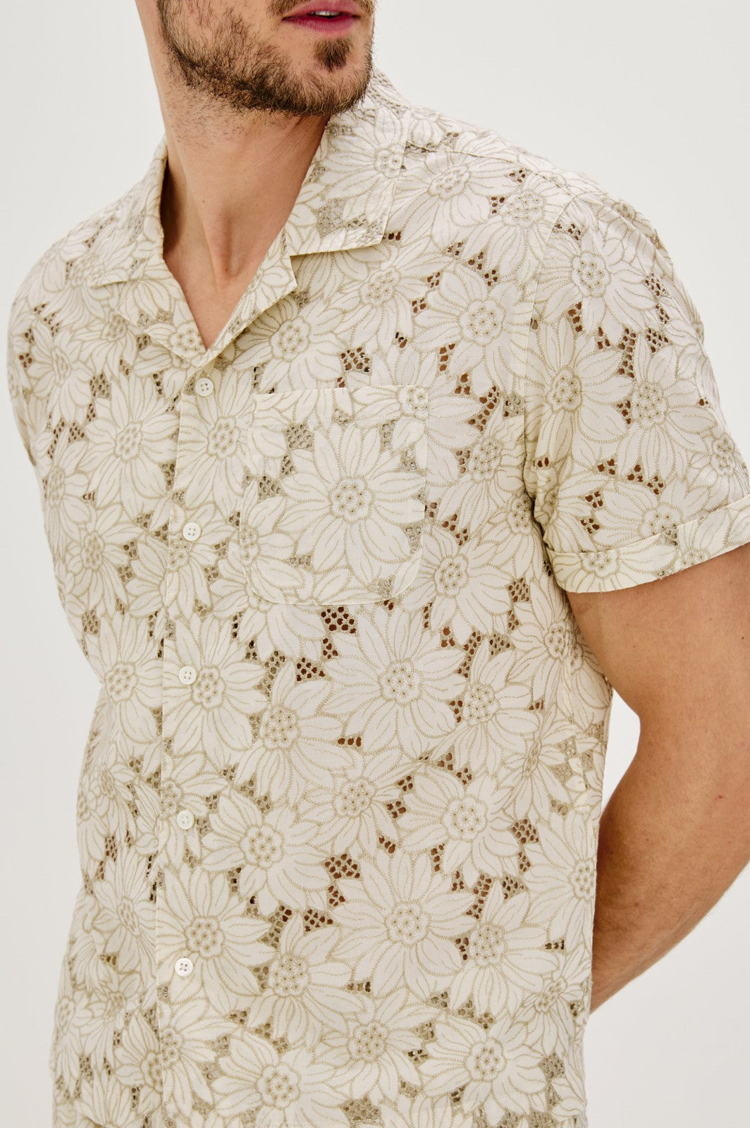 TYLER SHIRT - KHAKI WHITE SUNFLOWER| Rails US
