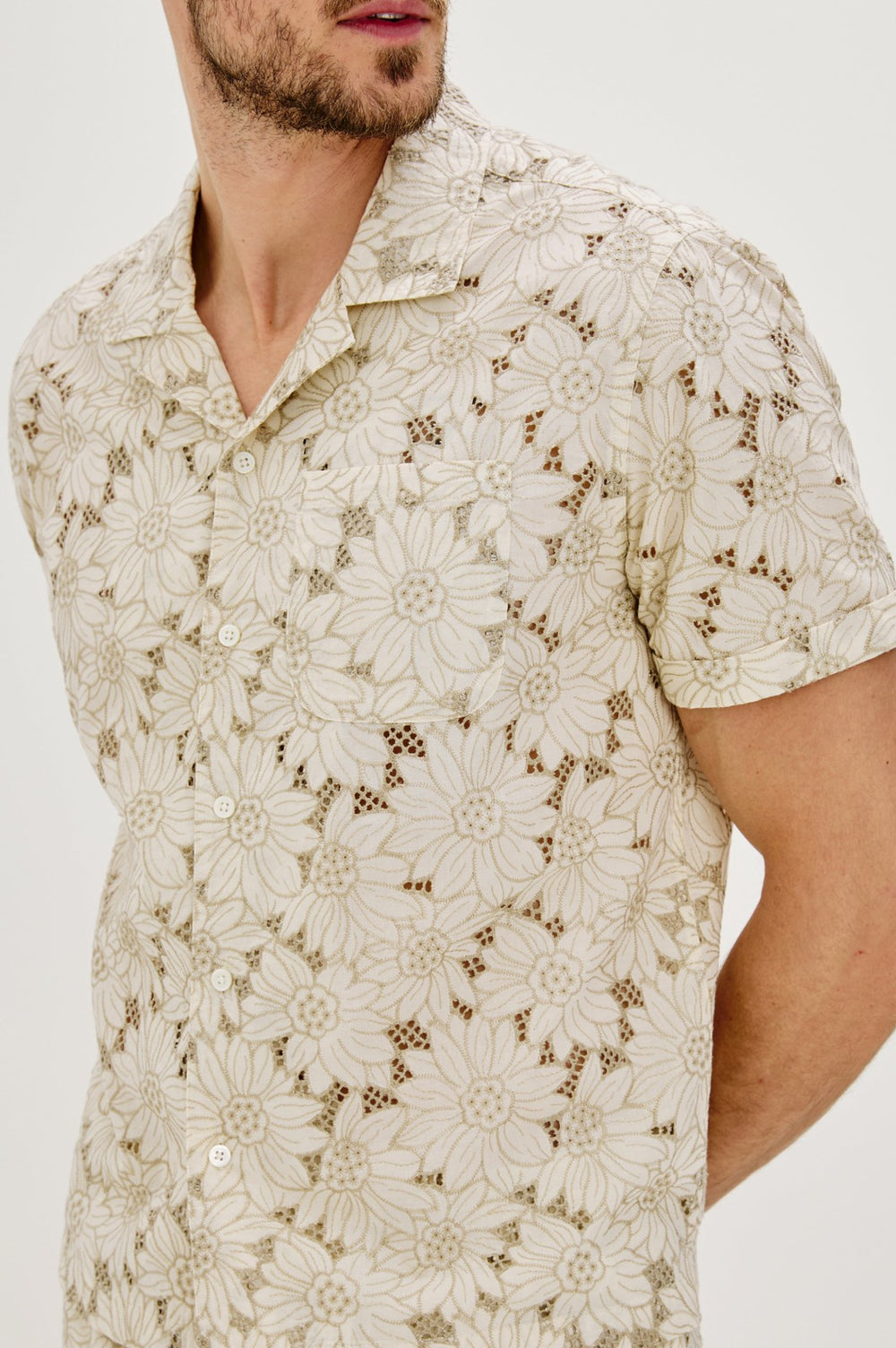 TYLER SHIRT - KHAKI WHITE SUNFLOWER| Rails US