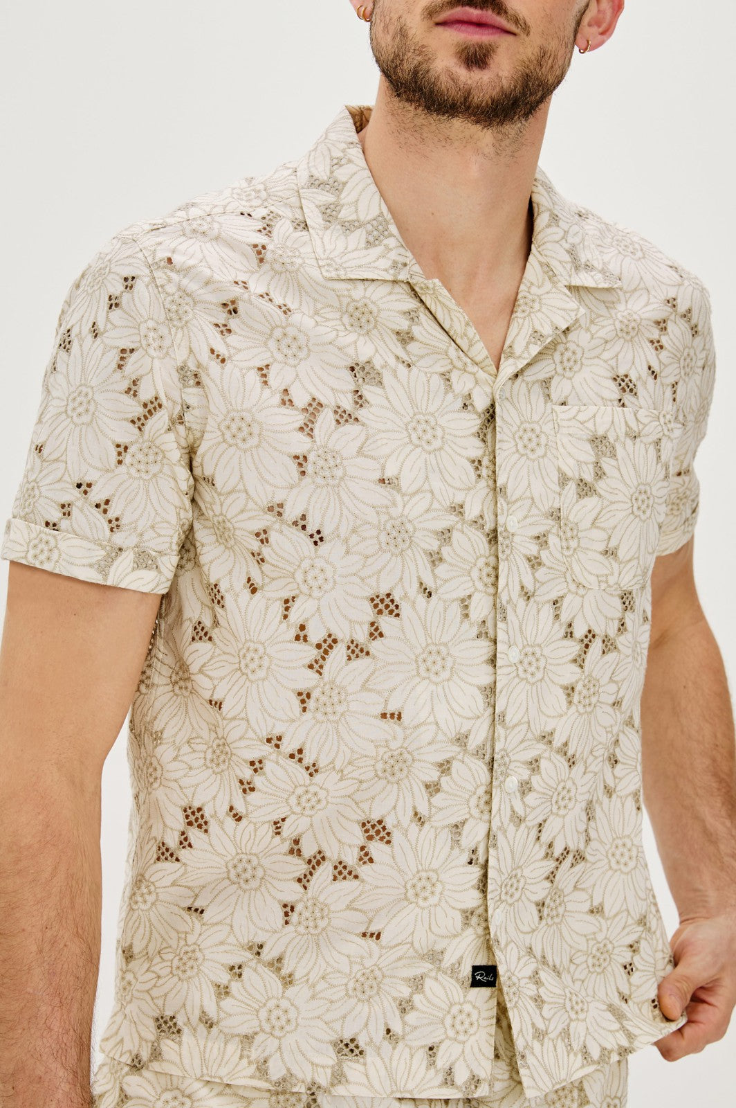 TYLER SHIRT - KHAKI WHITE SUNFLOWER| Rails US