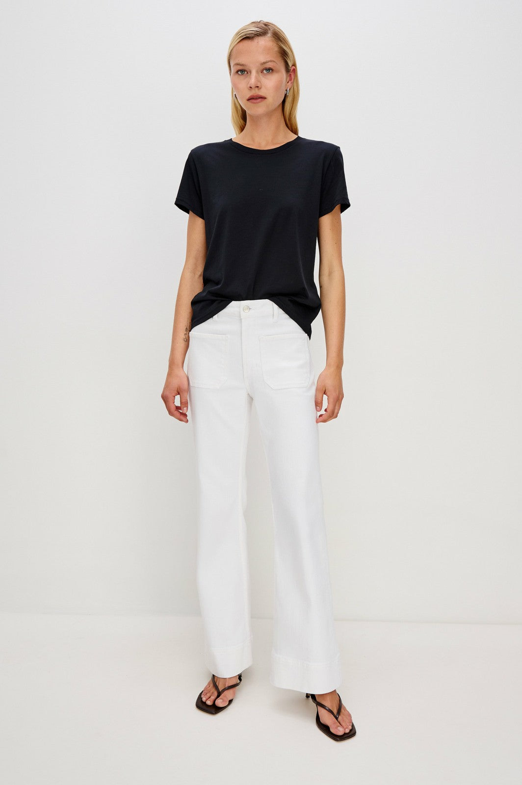 ALAMITOS FLARED TROUSER - SALT WHITE| Rails outlet