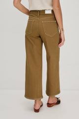 GETTY CROP WIDE LEG - SAFARI EMBROIDERED| Rails online