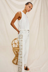 GETTY CROP WIDE LEG - VINTAGE ECRU CROCHET| Rails discount