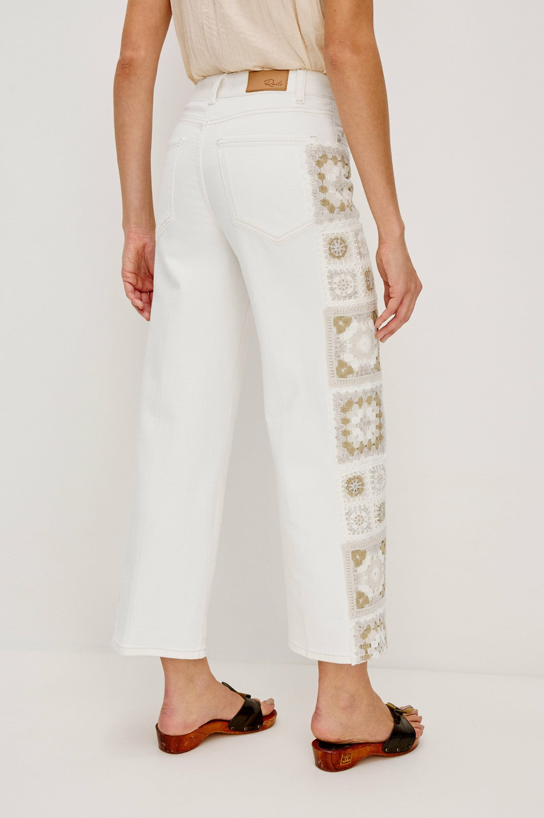 GETTY CROP WIDE LEG - VINTAGE ECRU CROCHET| Rails discount