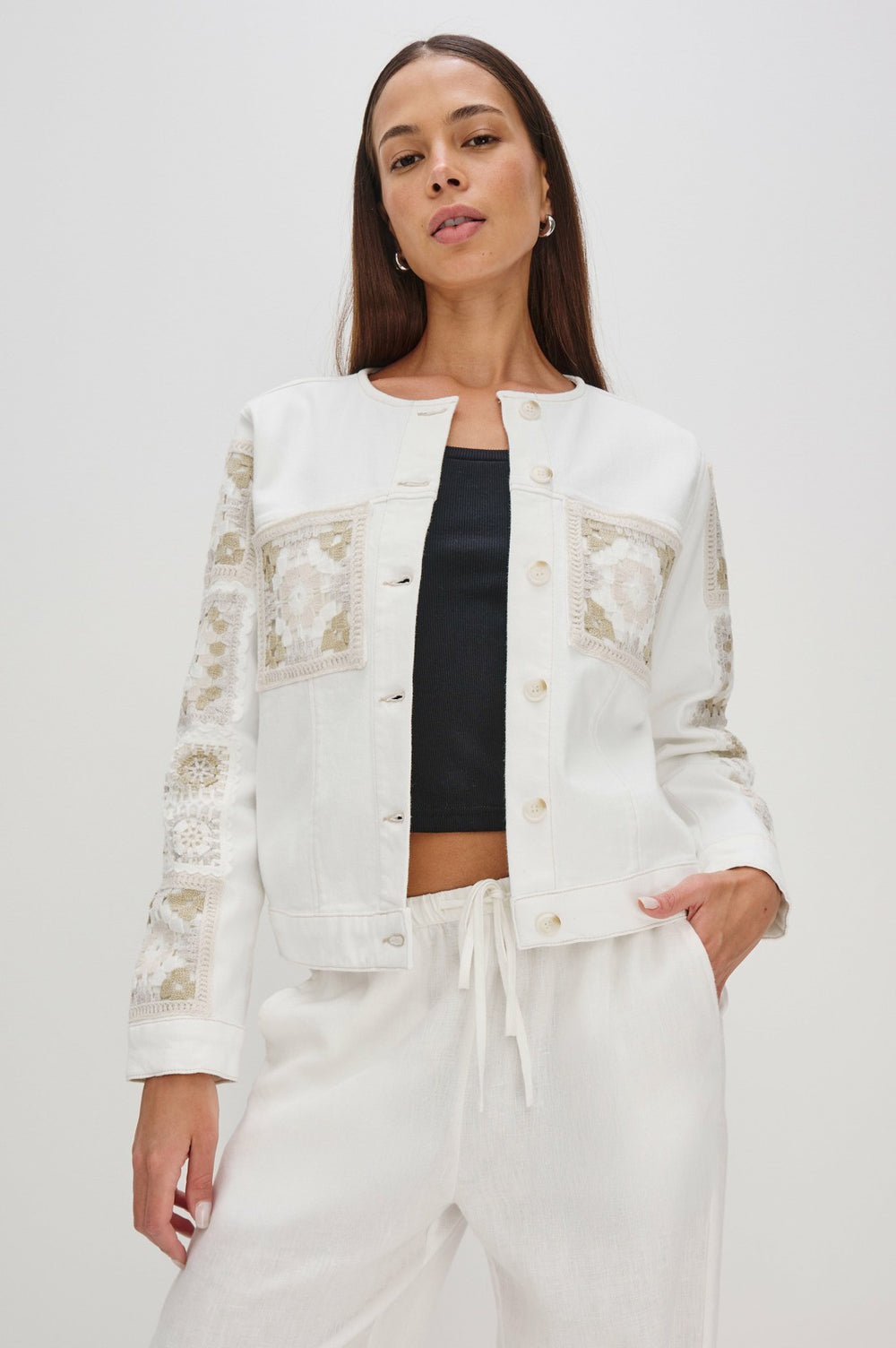 LIDO JACKET - VINTAGE ECRU CROCHET| Rails near me