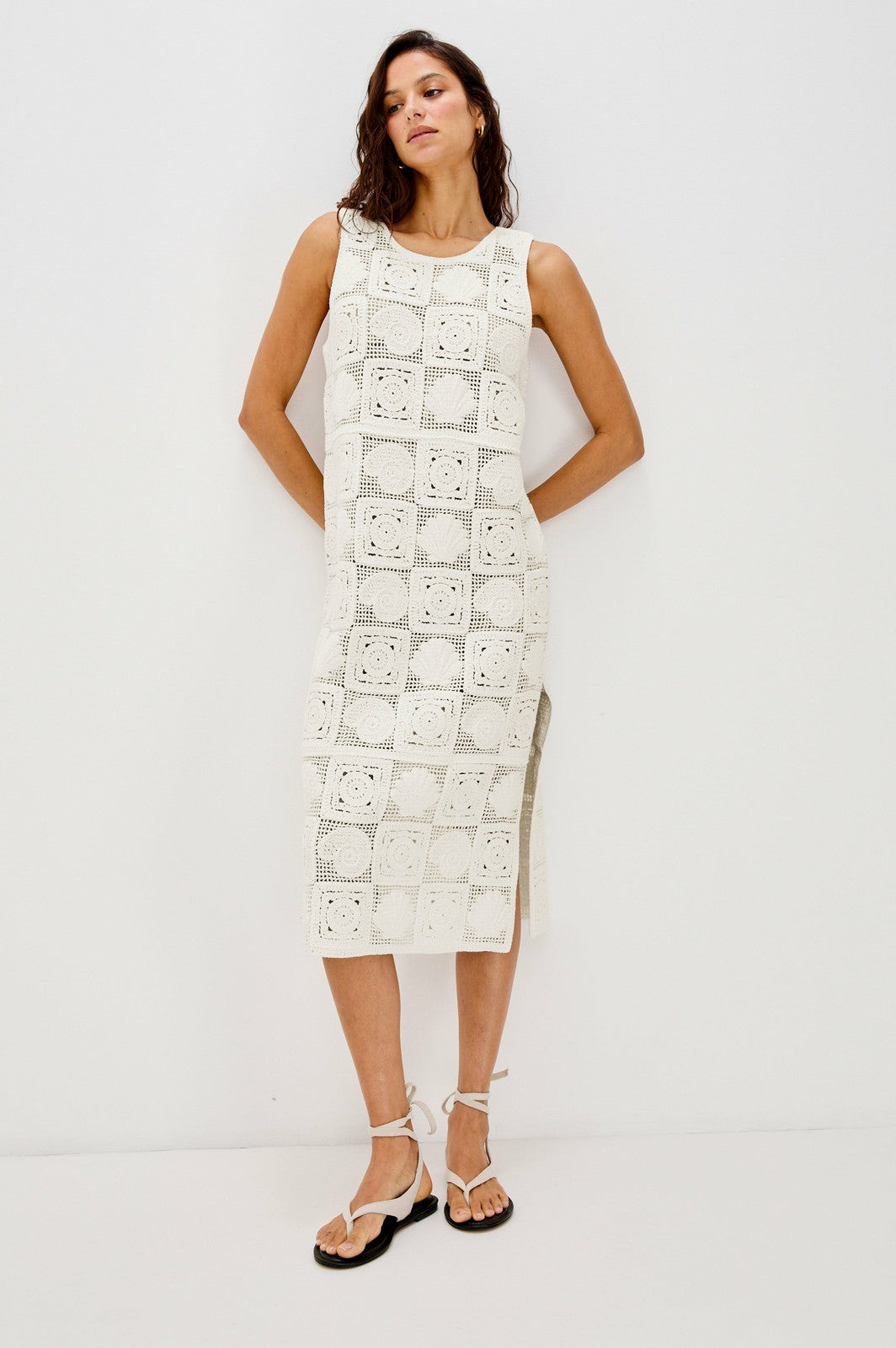RAILS X LSPACE CALLA DRESS - WHITE SEA SHELL CROCHET| Rails US