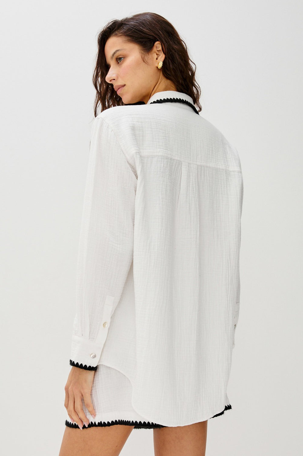 RAILS X LSPACE IDANIA SHIRT - BLACK BLANKET STITCH| Rails online