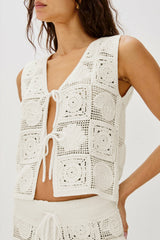 RAILS X LSPACE PAZ TOP - WHITE SEA SHELL CROCHET| Rails sale