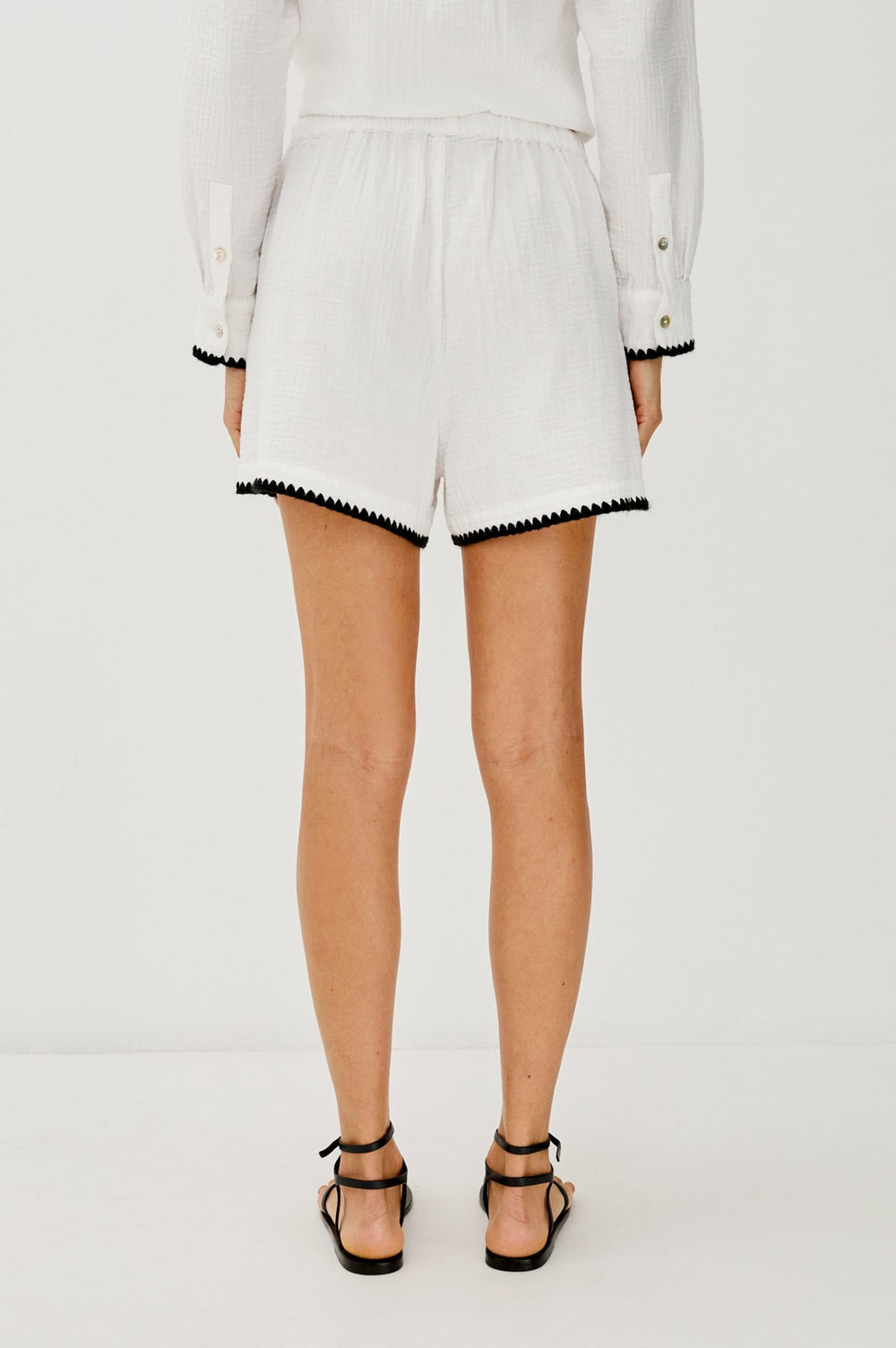 RAILS X LSPACE SUNNY SHORT - BLACK BLANKET STITCH| Rails outlet