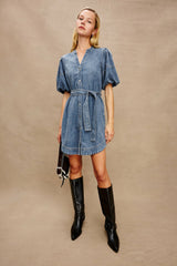 KINGSLEY DRESS - ANTIQUE BLUE| Rails outlet