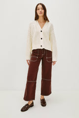 GENEVA CARDIGAN - IVORY PATCHWORK POINTELLE| Rails outlet
