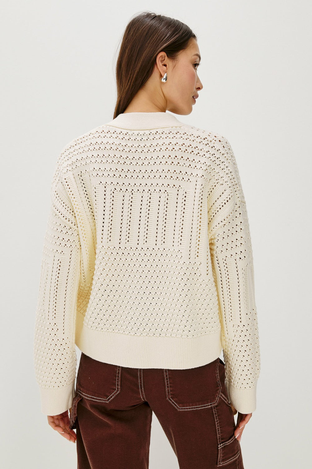 GENEVA CARDIGAN - IVORY PATCHWORK POINTELLE| Rails outlet