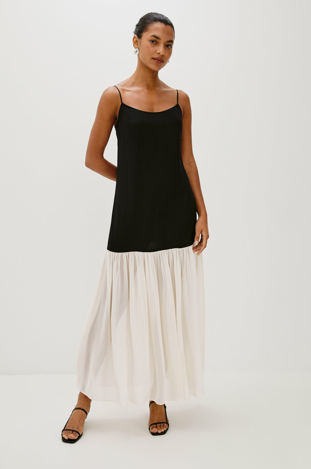 CHANDRA DRESS - BLACK IVORY| Rails online