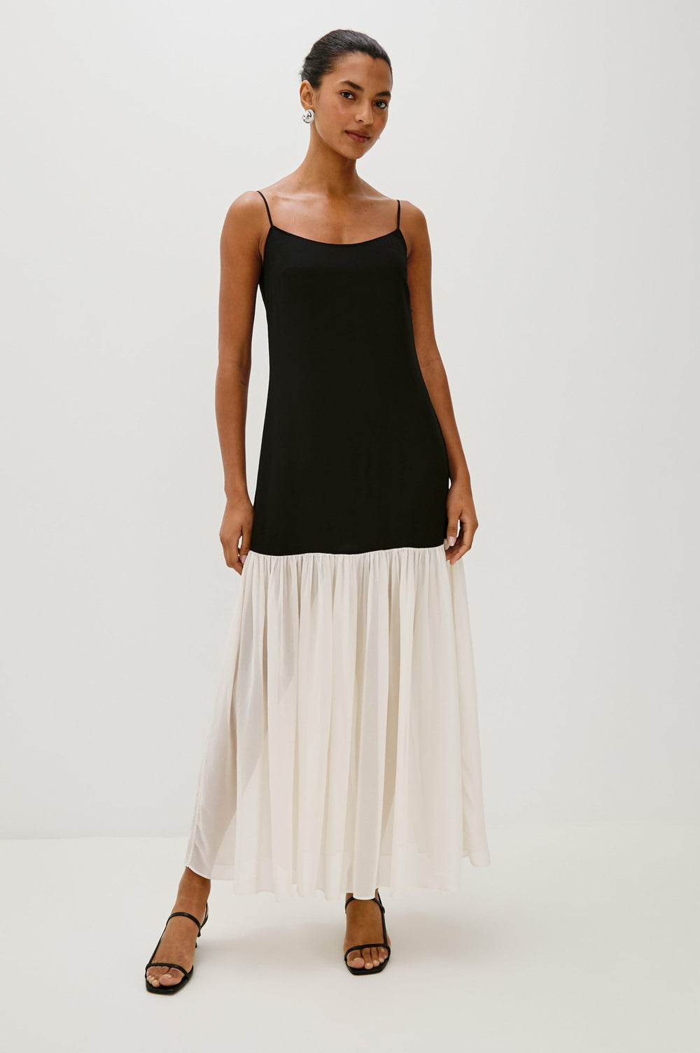 CHANDRA DRESS - BLACK IVORY| Rails online