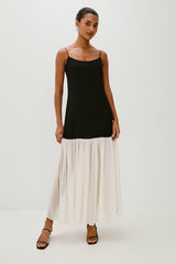 CHANDRA DRESS - BLACK IVORY| Rails online
