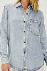ATTICUS SHIRT - BLEACHED INDIGO| Rails discount