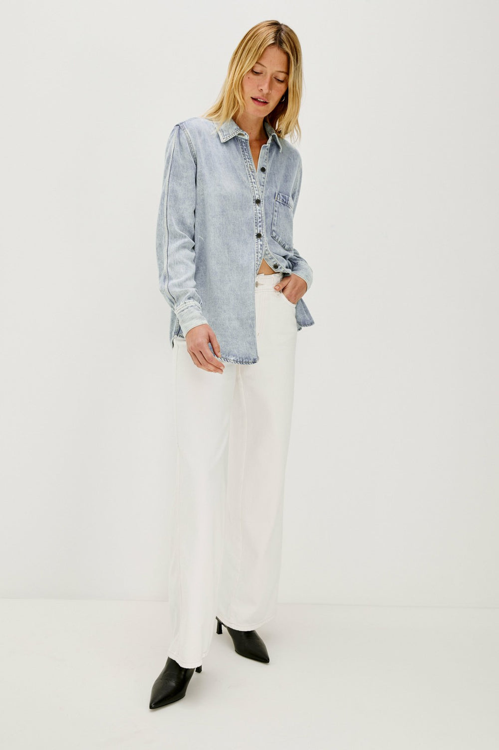 ATTICUS SHIRT - BLEACHED INDIGO| Rails discount