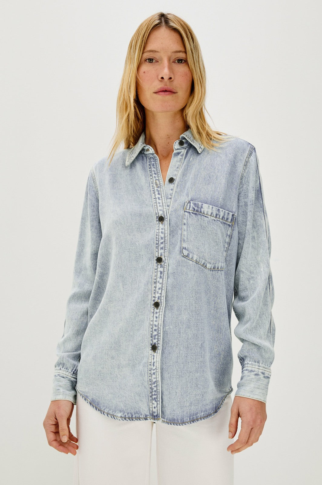 ATTICUS SHIRT - BLEACHED INDIGO| Rails discount