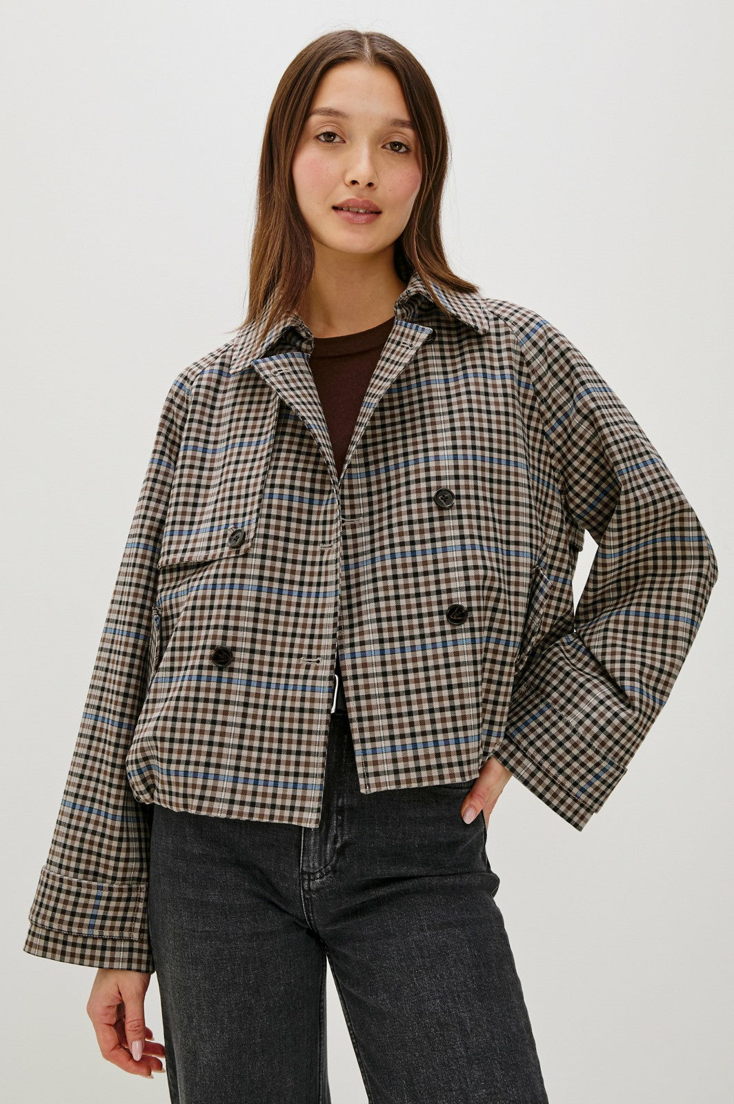 JETT JACKET - MOCHA CHECK| Rails on sale