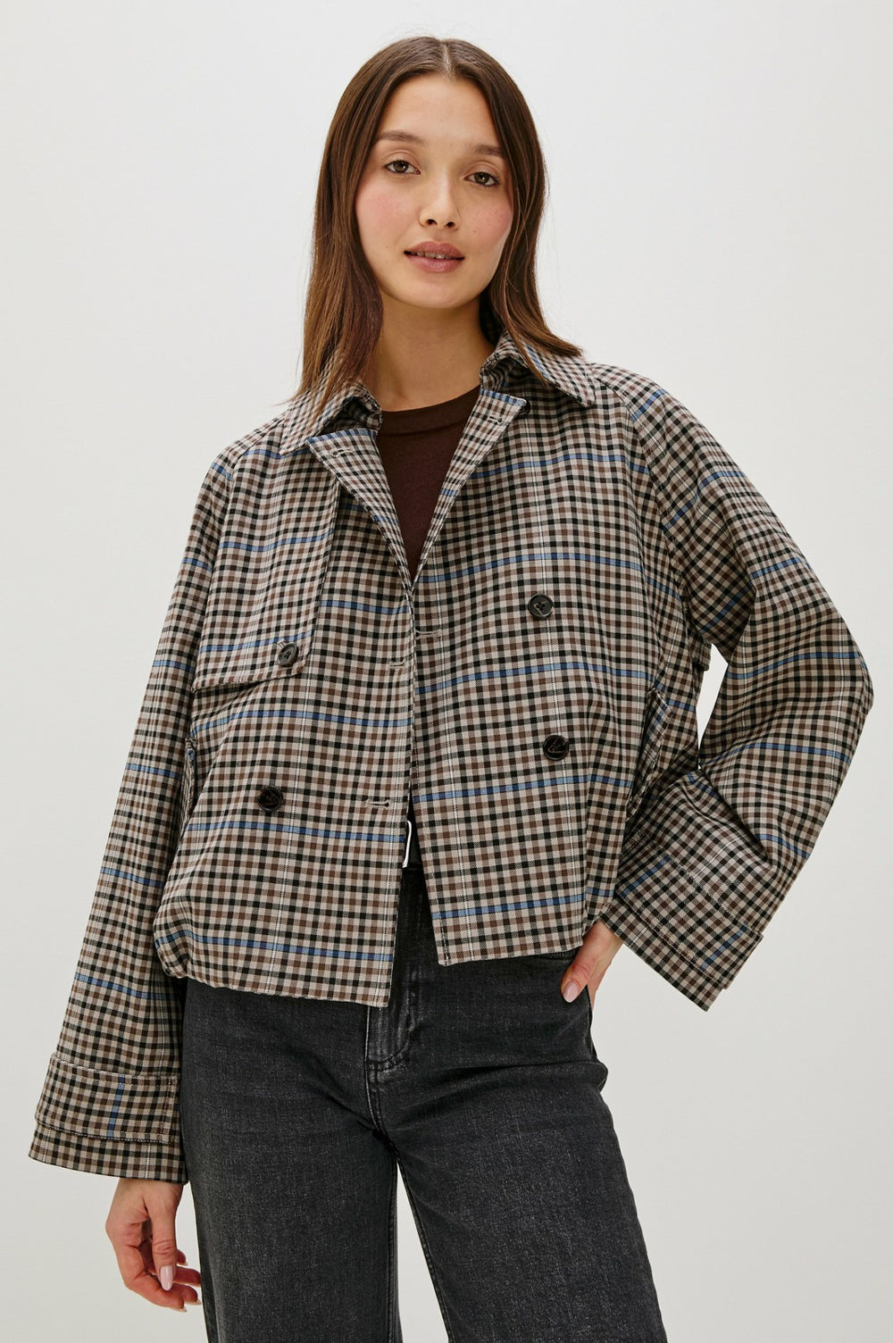 JETT JACKET - MOCHA CHECK| Rails on sale