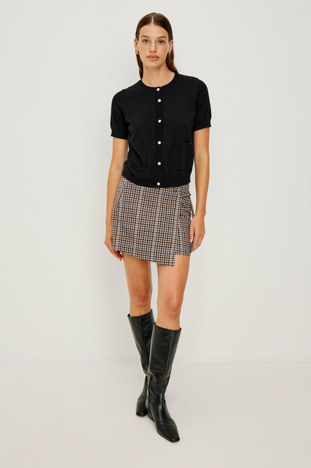 NIAL SKIRT - MOCHA CHECK| Rails outlet
