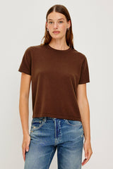 COTTON CASHMERE T-SHIRT - ESPRESSO| Rails discount