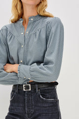 ALANNA SHIRT - STONE BLUE CHECK| Rails sale
